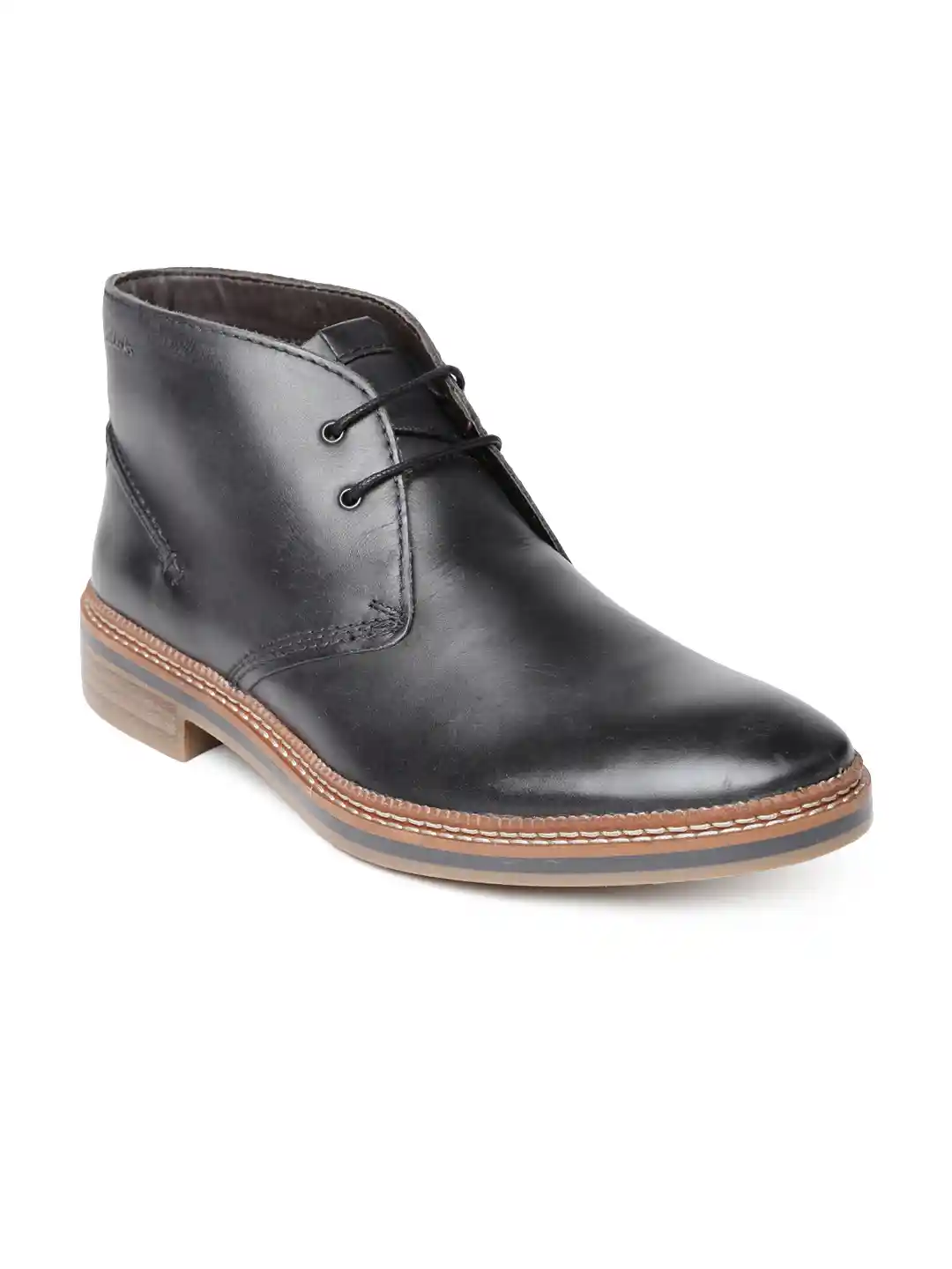 Buy Clarks Men Black Grimsby Leather Chukka Boots Boots for Men