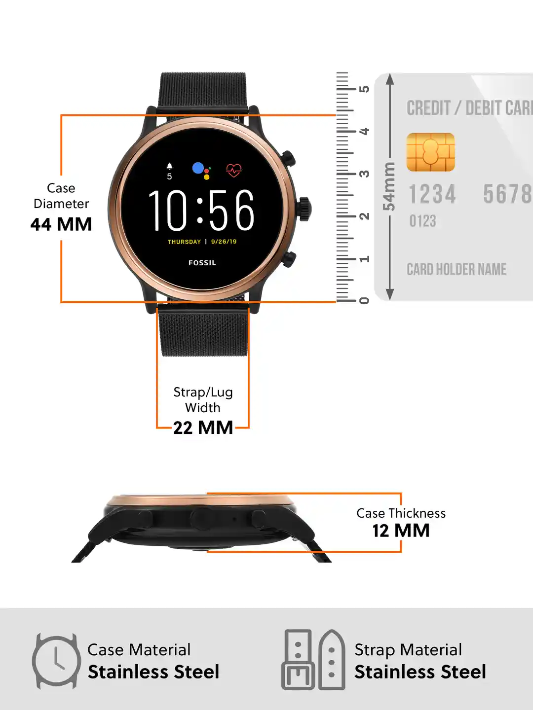 Julianna Hr Fossil Gps Smartwatch Buy Fossil Women Black Julianna