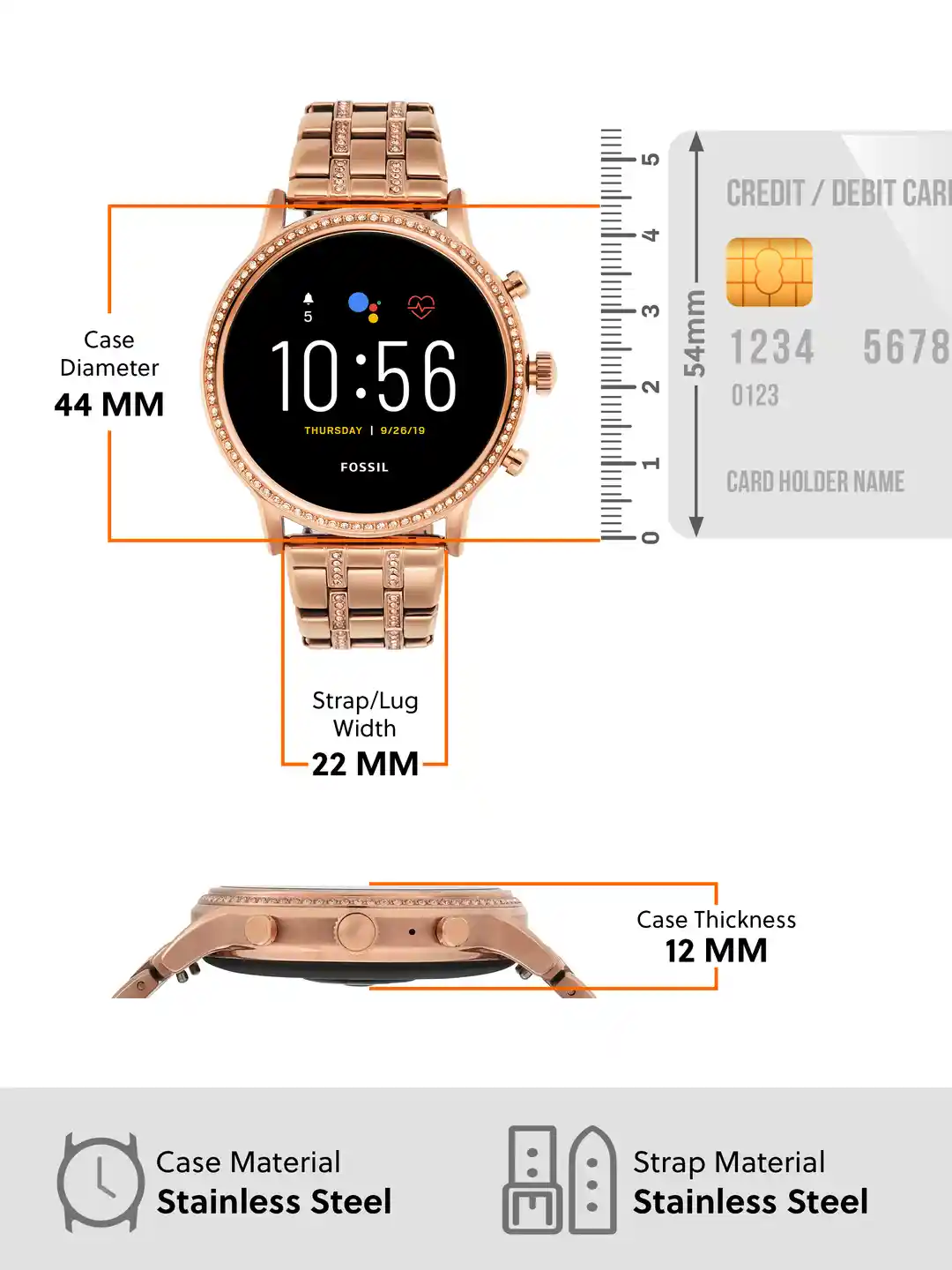 Buy Fossil Women Rose Gold Julianna HR Gen Smartwatch FTW6035