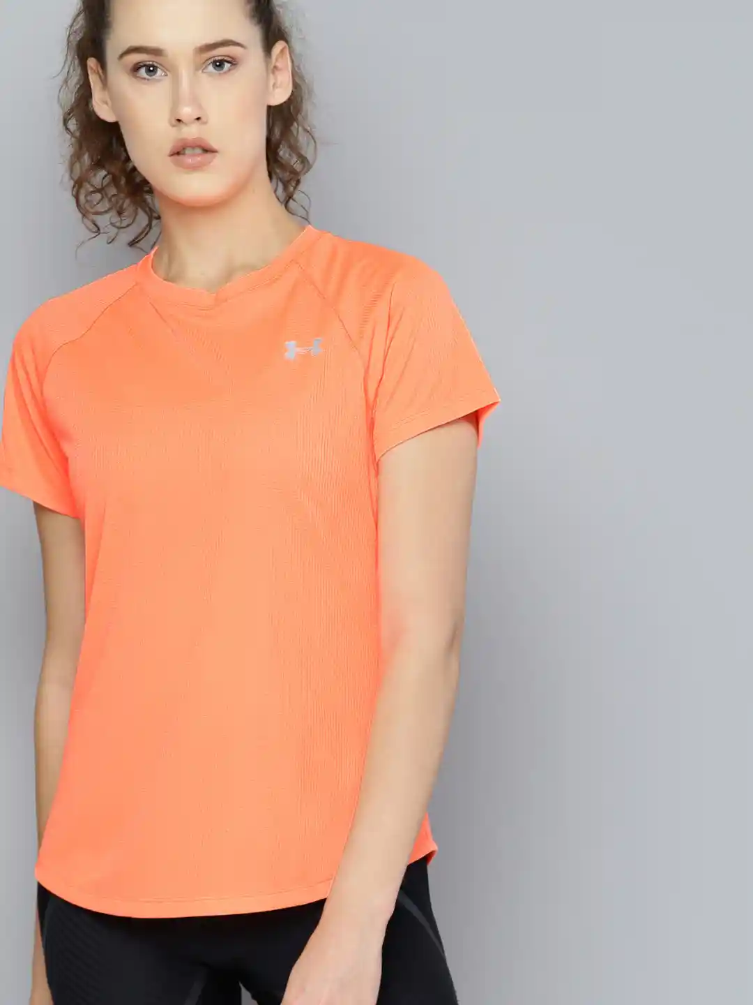 Buy UNDER ARMOUR Women Neon Orange Speed Stride Short Sleeve