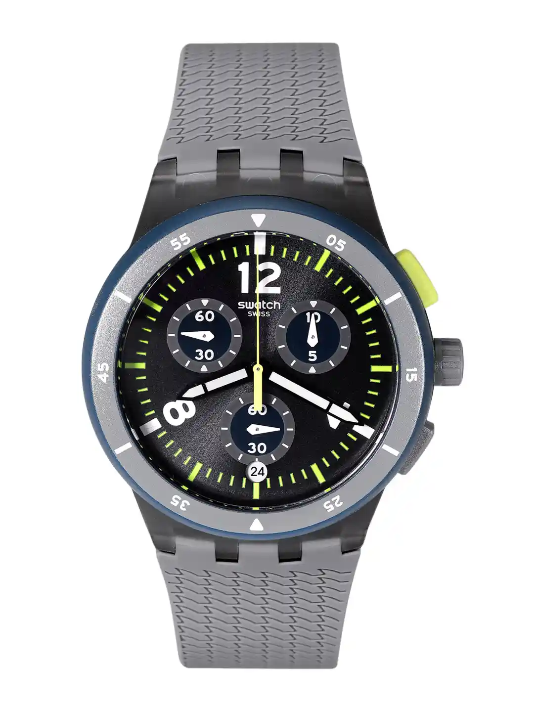 Buy Swatch Unisex Black Swiss Made Chronograph Water Resistant