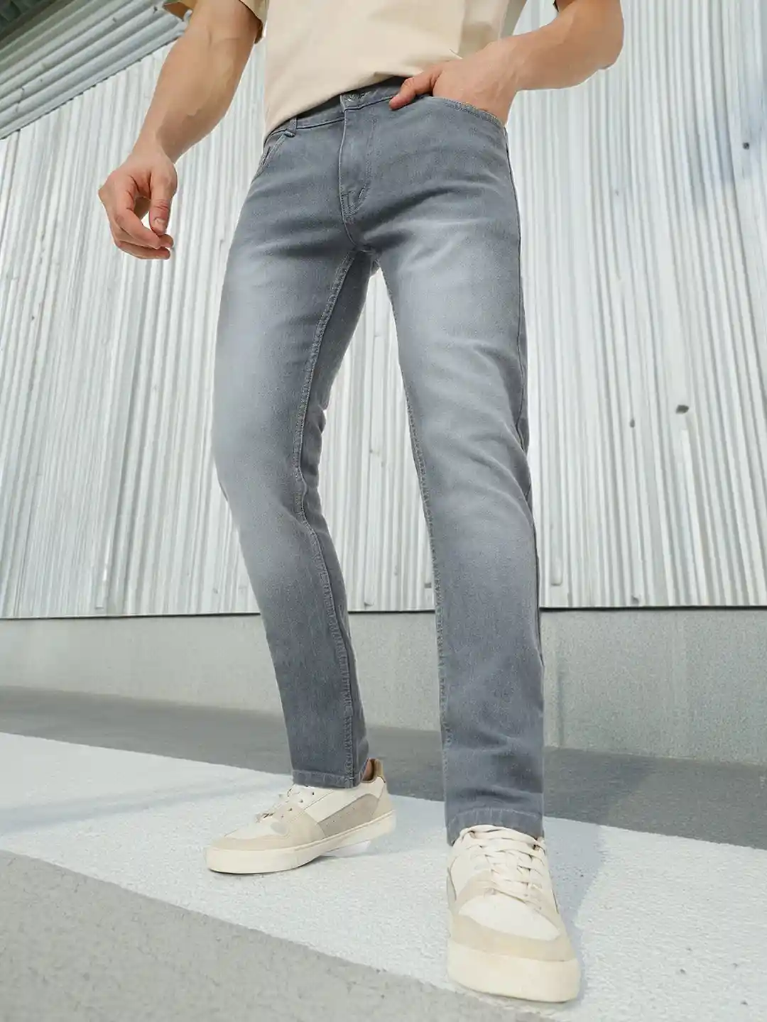 Buy Urbano Fashion Men Grey Slim Fit Jeans Jeans for Men