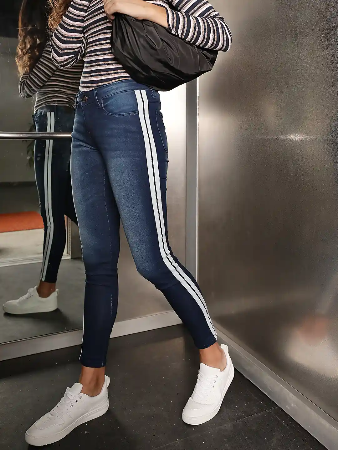 Tokyo Talkies Women Navy Blue Super Skinny Fit Mid-Rise Clean Look  Stretchable Jeans