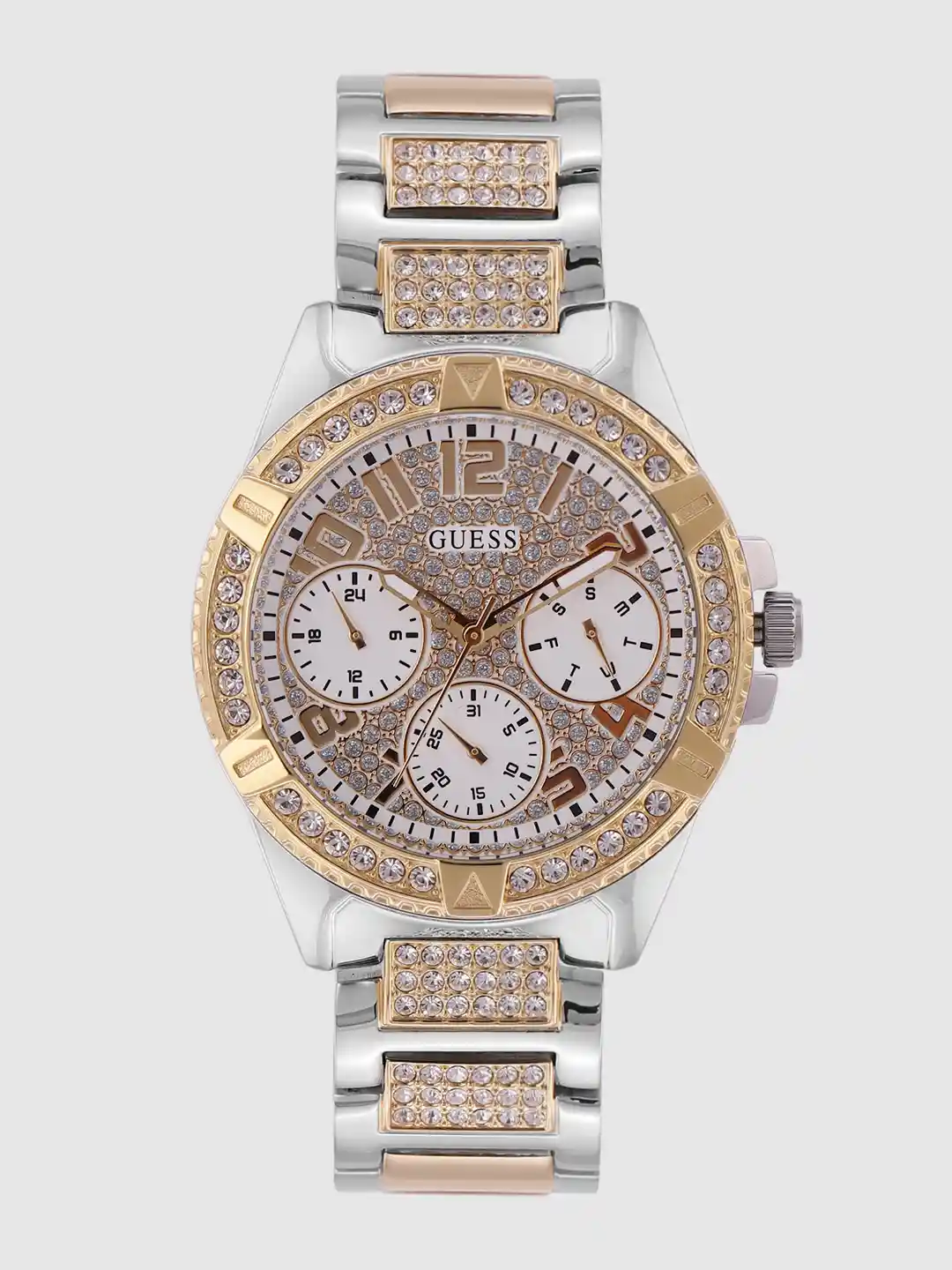Buy GUESS Women Gold-Toned Stone Studded Analogue Watch W1156L5