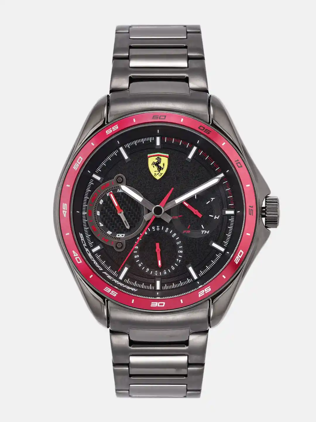SCUDERIA No.100〜No.145 Ferrari Scuderia Chronograph Black Dial Brown Leather Mens Watch