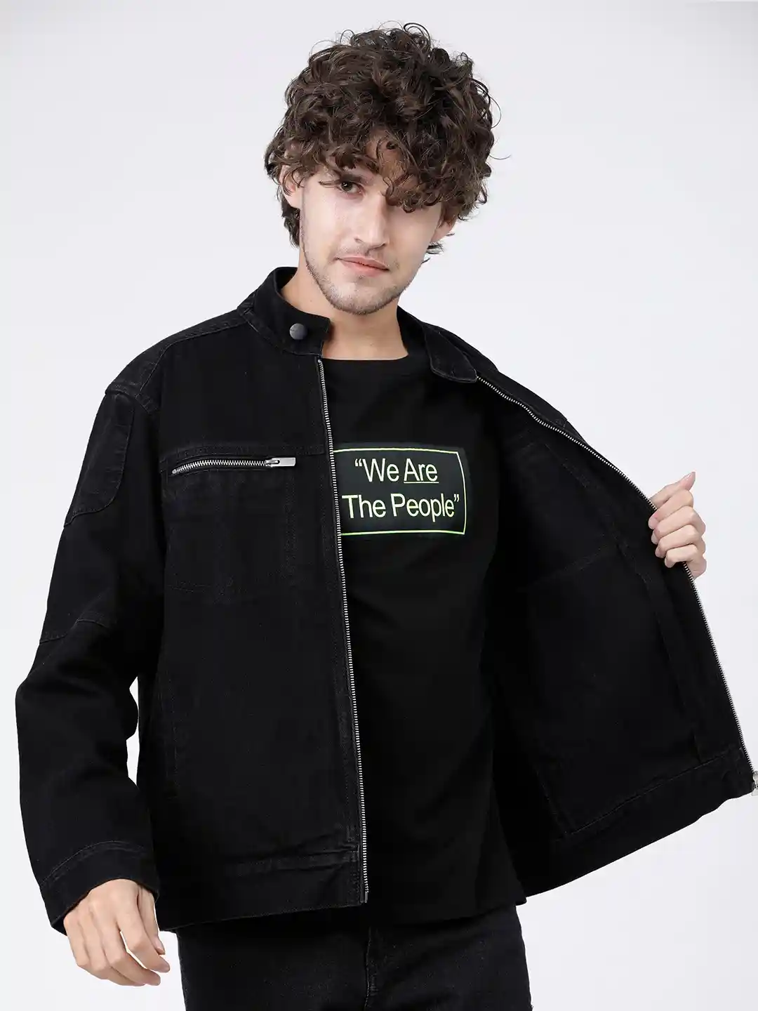 Buy HIGHLANDER Men Black Solid Denim Jacket Jackets for Men