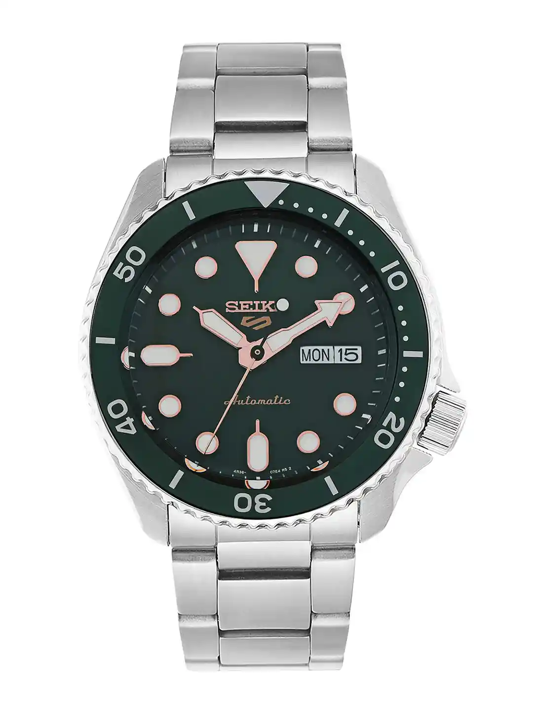 SEIKO Men Green Automatic Skeleton Analogue Watch SRPD63K1