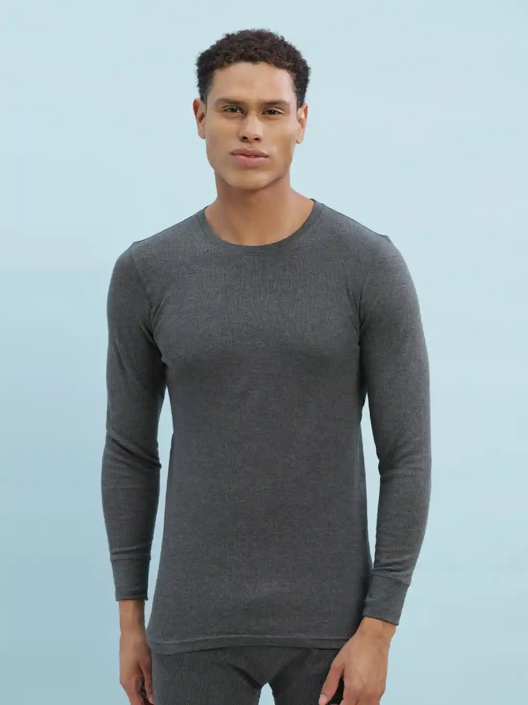 Buy Force NXT Men Charcoal Grey Solid Assorted Thermal Top