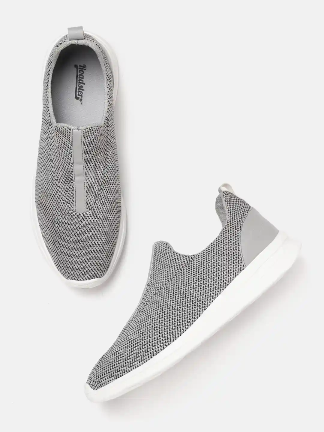 Buy The Roadster Lifestyle Co Men Grey Textured Slip-On Sneakers - Casual  Shoes for Men 10981832 | Myntra