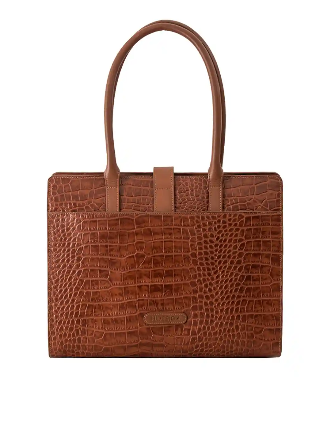 Brown Faux Crocodile Bag Ashwood Leather Crocodile Print Two