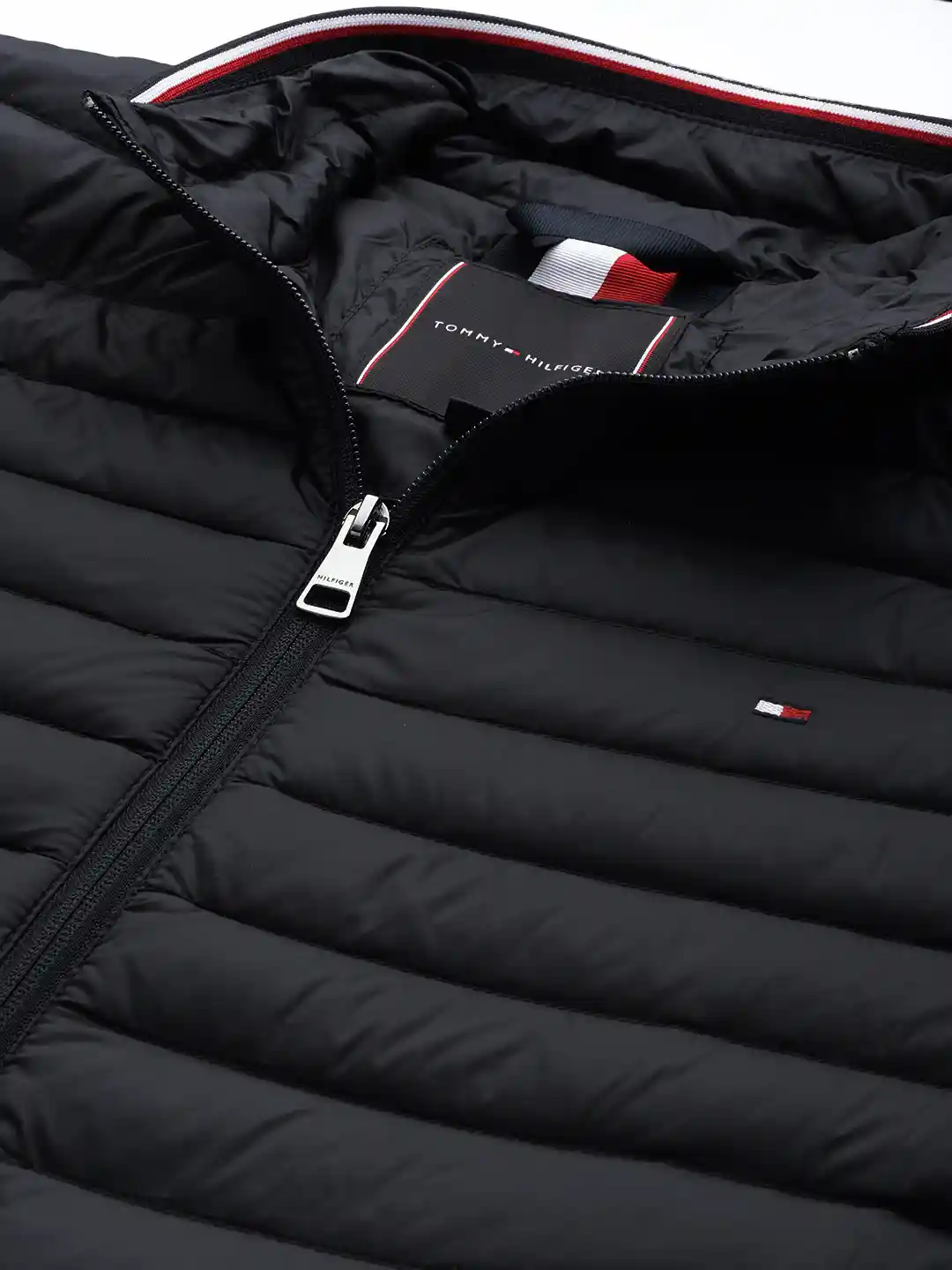 Buy Tommy Hilfiger Men Navy Blue Solid Puffer Jacket Jackets for