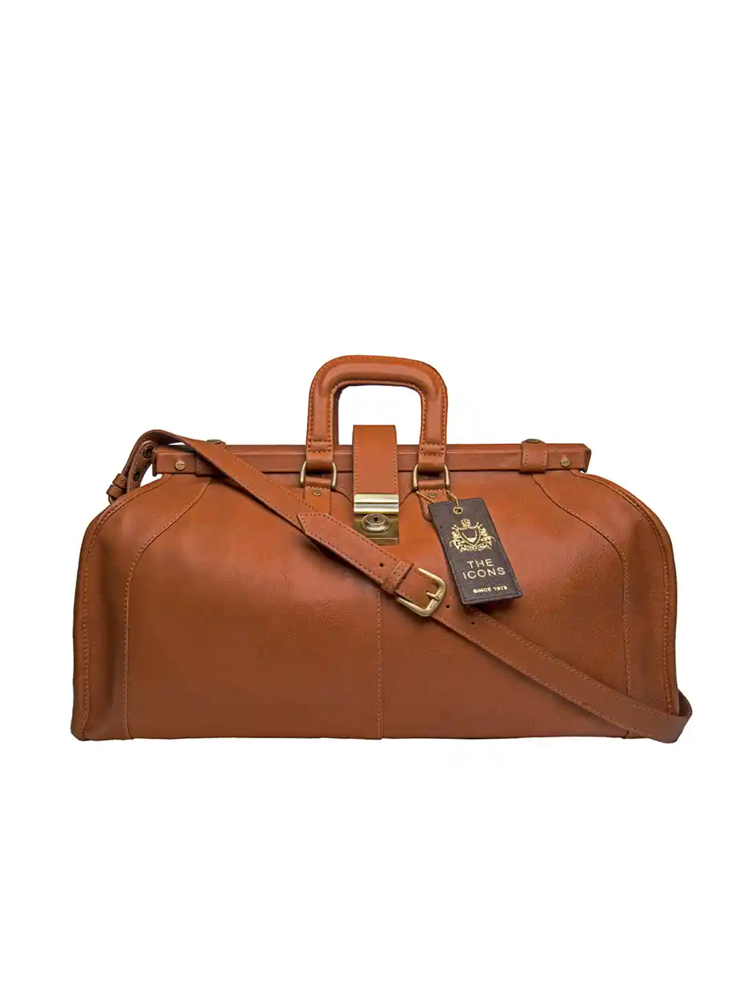 Hidesign Men Tan Brown Solid Leather Safari Duffel Bag