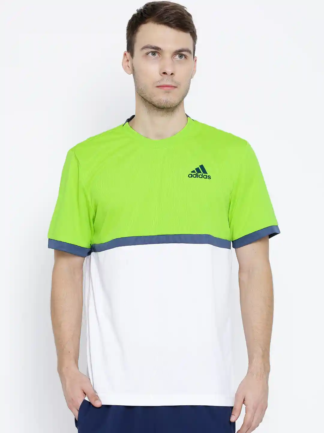 Buy ADIDAS Neon Green White Court Tennis T-shirt Tshirts for