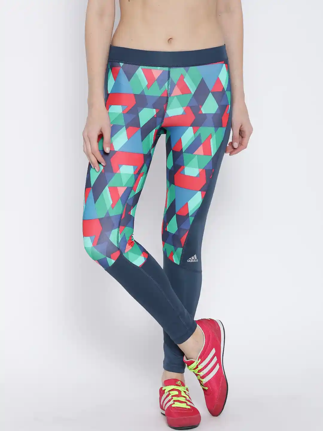 Buy ADIDAS Blue TF LG T GLO TRI Printed Tights Tights for Women