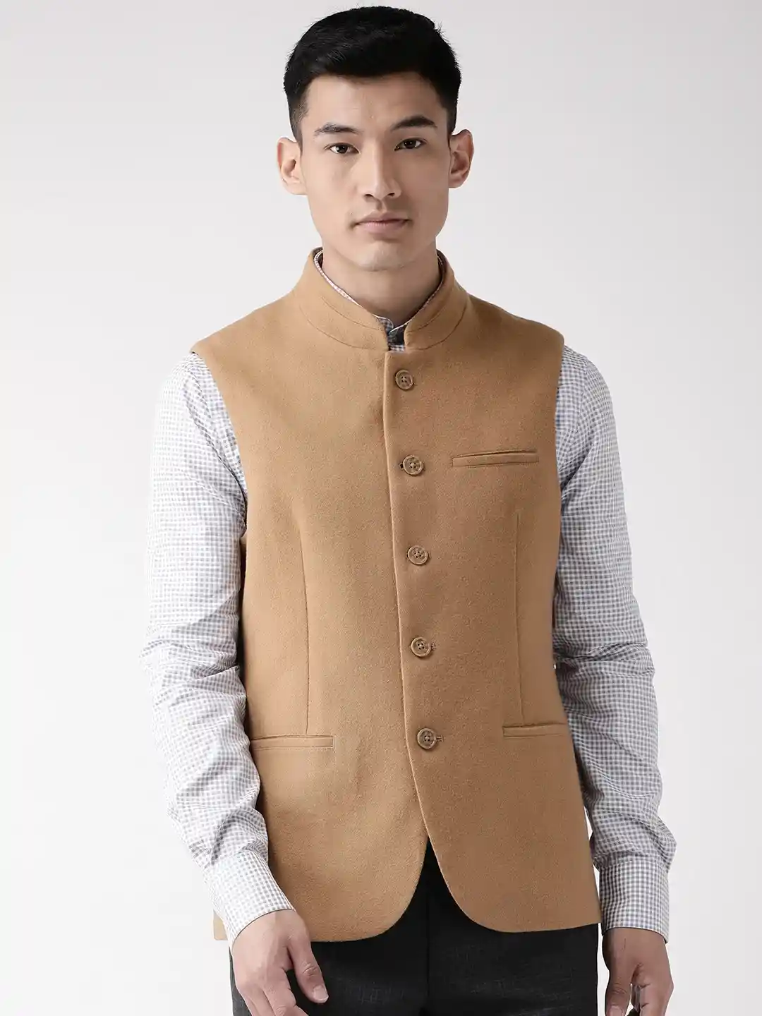 Buy Marks Spencer Men Beige Solid Nehru Jacket Nehru Jackets