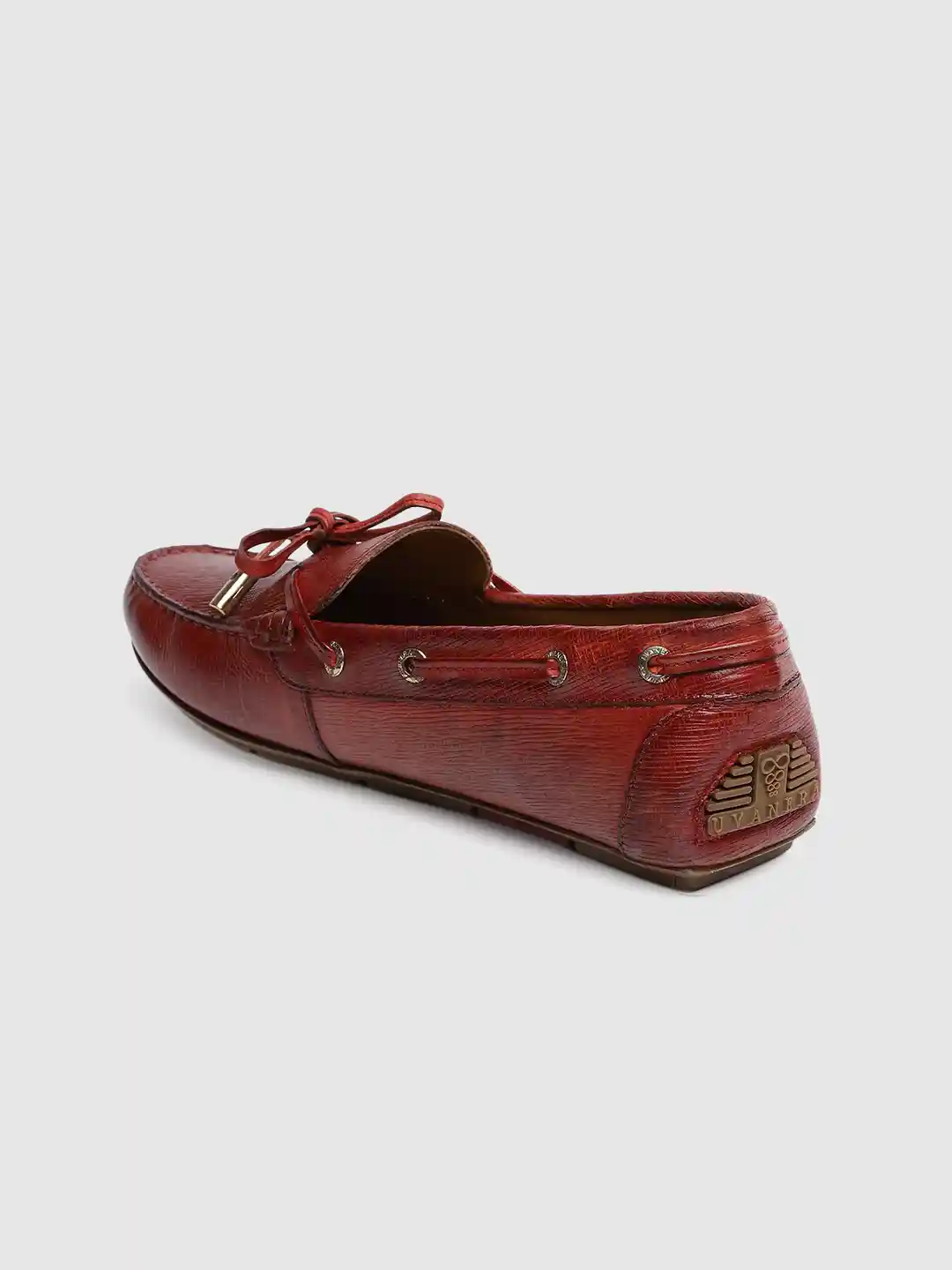 Buy Uvanera by Ruosh Women Red Textured Leather Boat Shoes