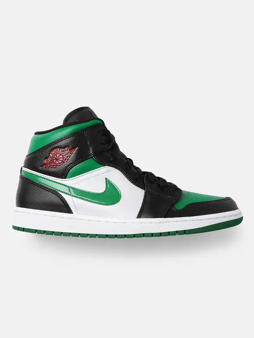 Buy Nike Men Black Green AIR JORDAN Leather Mid-Top Basketball