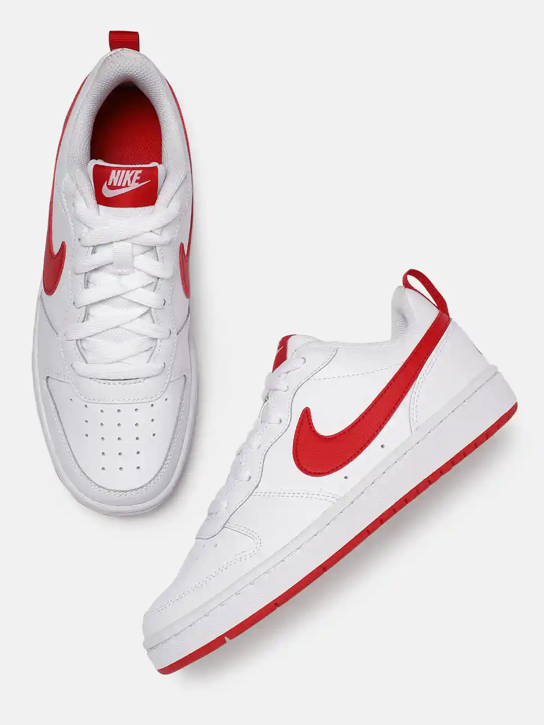 Buy Nike Boys White Red COURT BOROUGH LOW Sneakers Casual