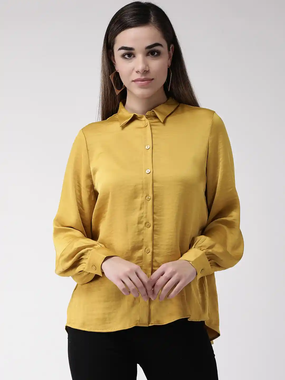 Buy Marks Spencer Women Mustard Yellow Regular Fit Solid Party