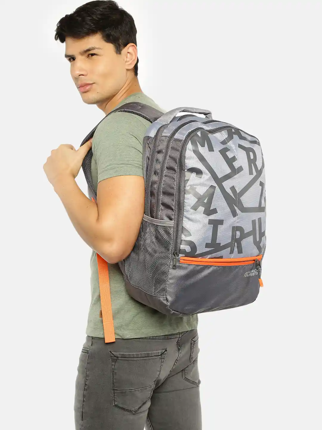 Buy AMERICAN TOURISTER Unisex Grey Typography FIZZ Backpack