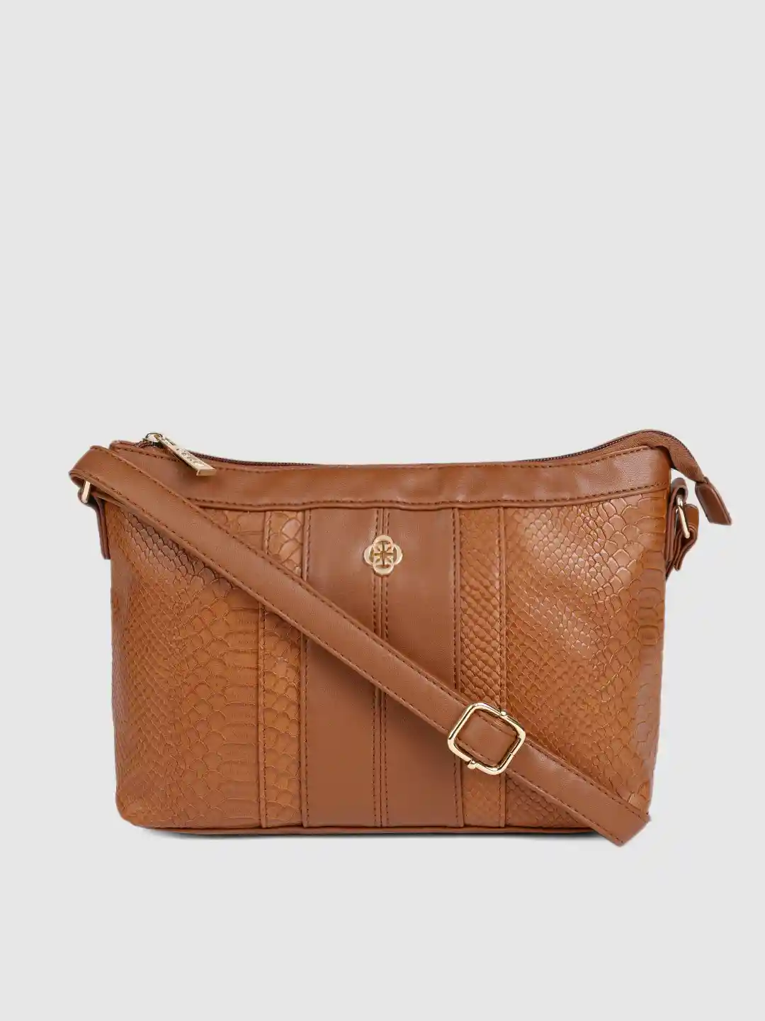 Buy CERIZ Tan-Brown Textured Sling Bag Handbags for Women - Main Image