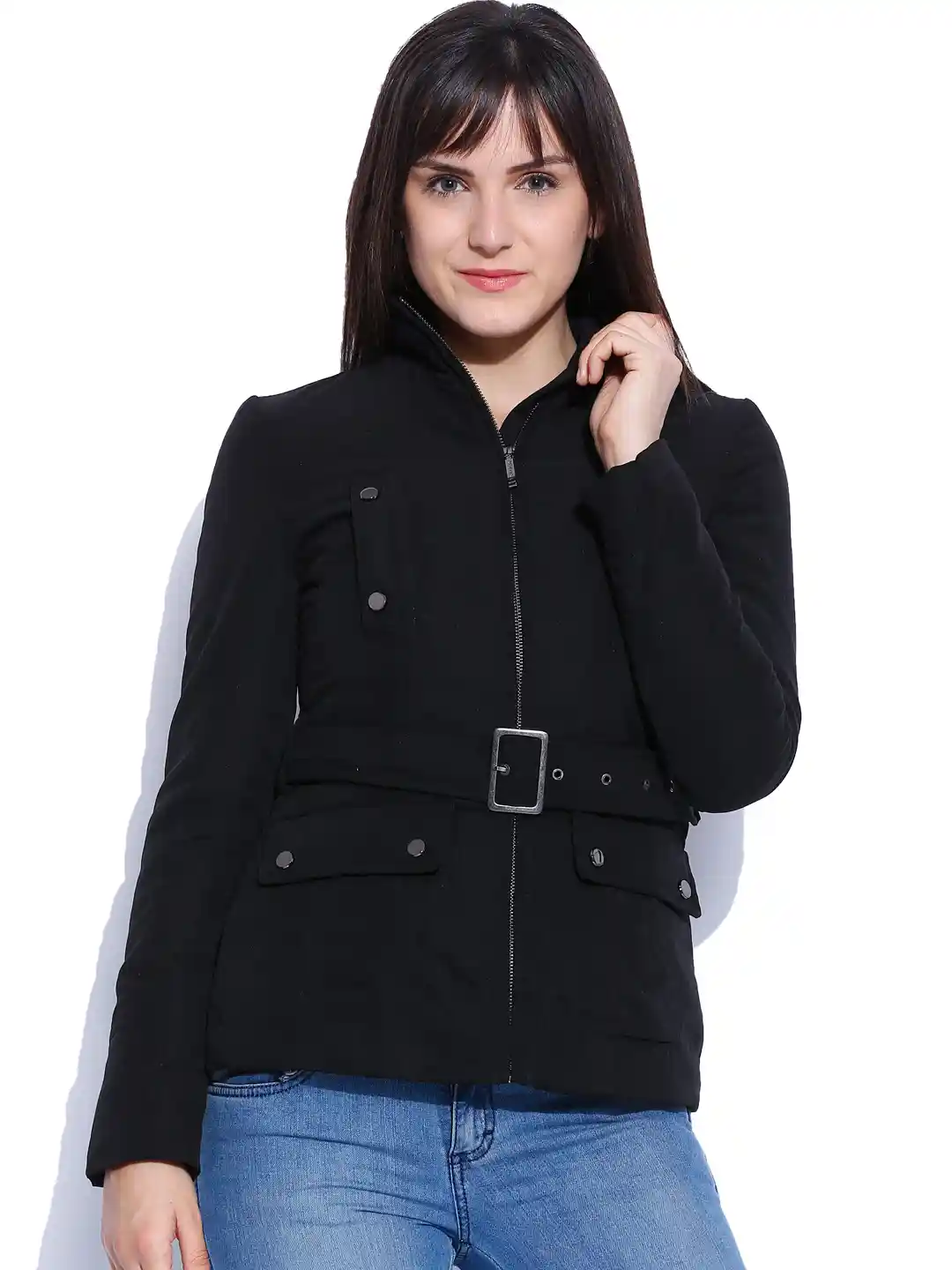 Buy Van Heusen Woman Black Jacket Jackets for Women 1114771 Myntra