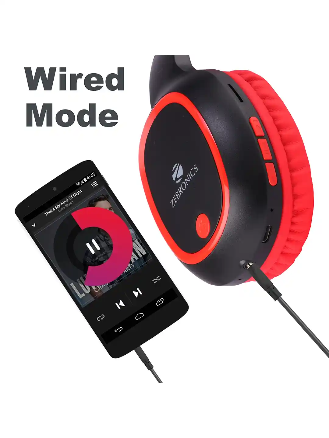 Buy Zebronics Red Zeb-Thunder Wireless BT Headphones Headphones