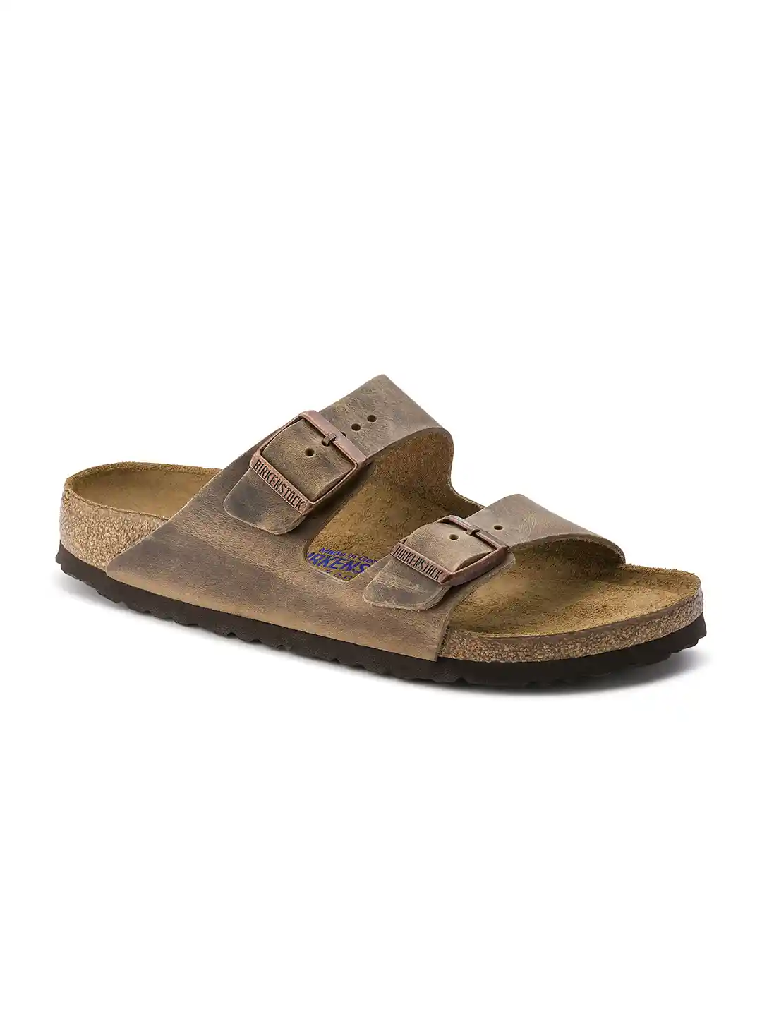 Birkenstock Arizona Soft Footbed Tobacco Brown Narrow Width Oiled Leather  Two-Strap Sandal
