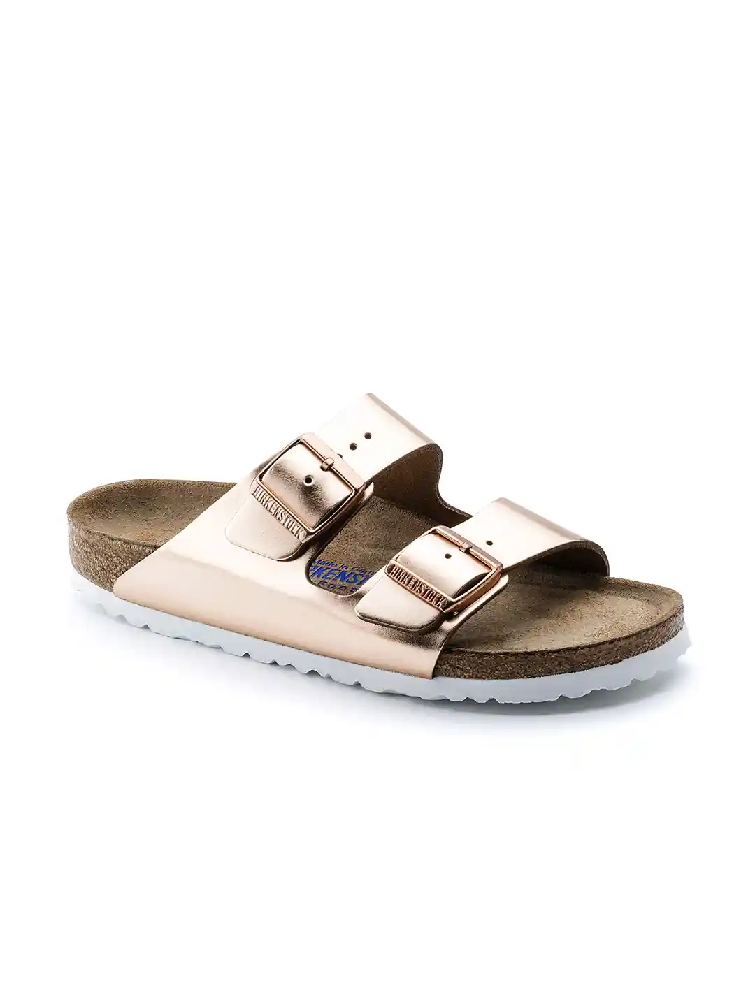 Buy Birkenstock Arizona Soft Footbed Metallic Copper Narrow Width