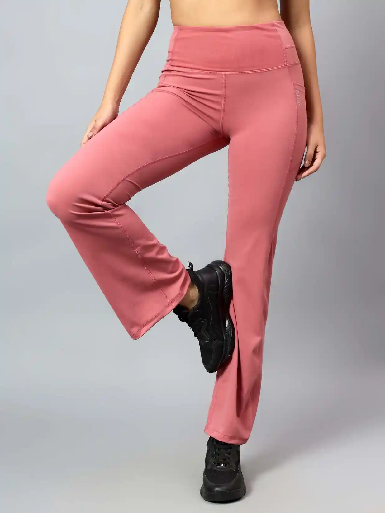 Buy Fitkin Women Mauve Solid Bootcut Quick Dry Training Track