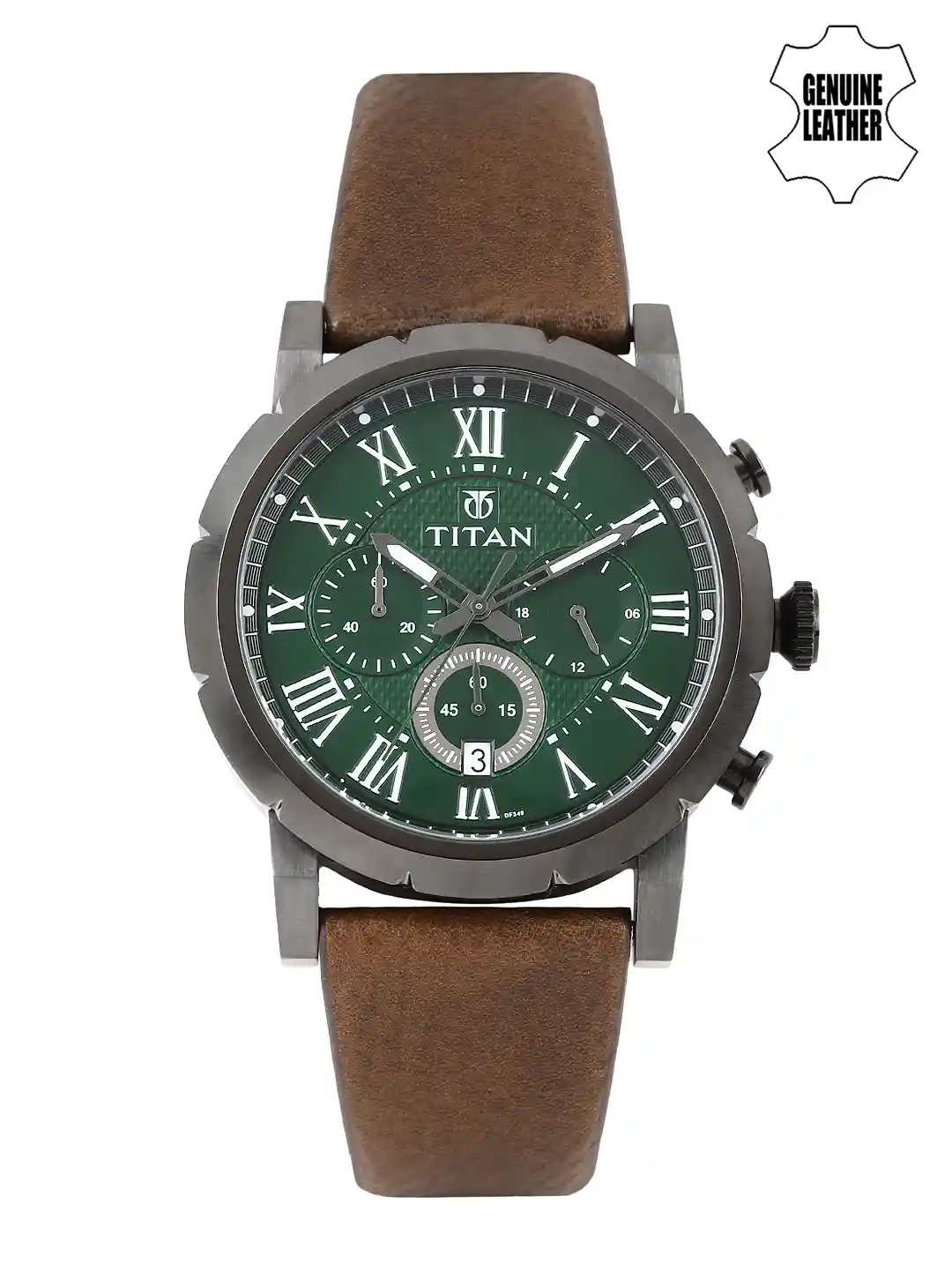 Buy Titan Men Green Dial Watch 90050QL01J Watches for Men