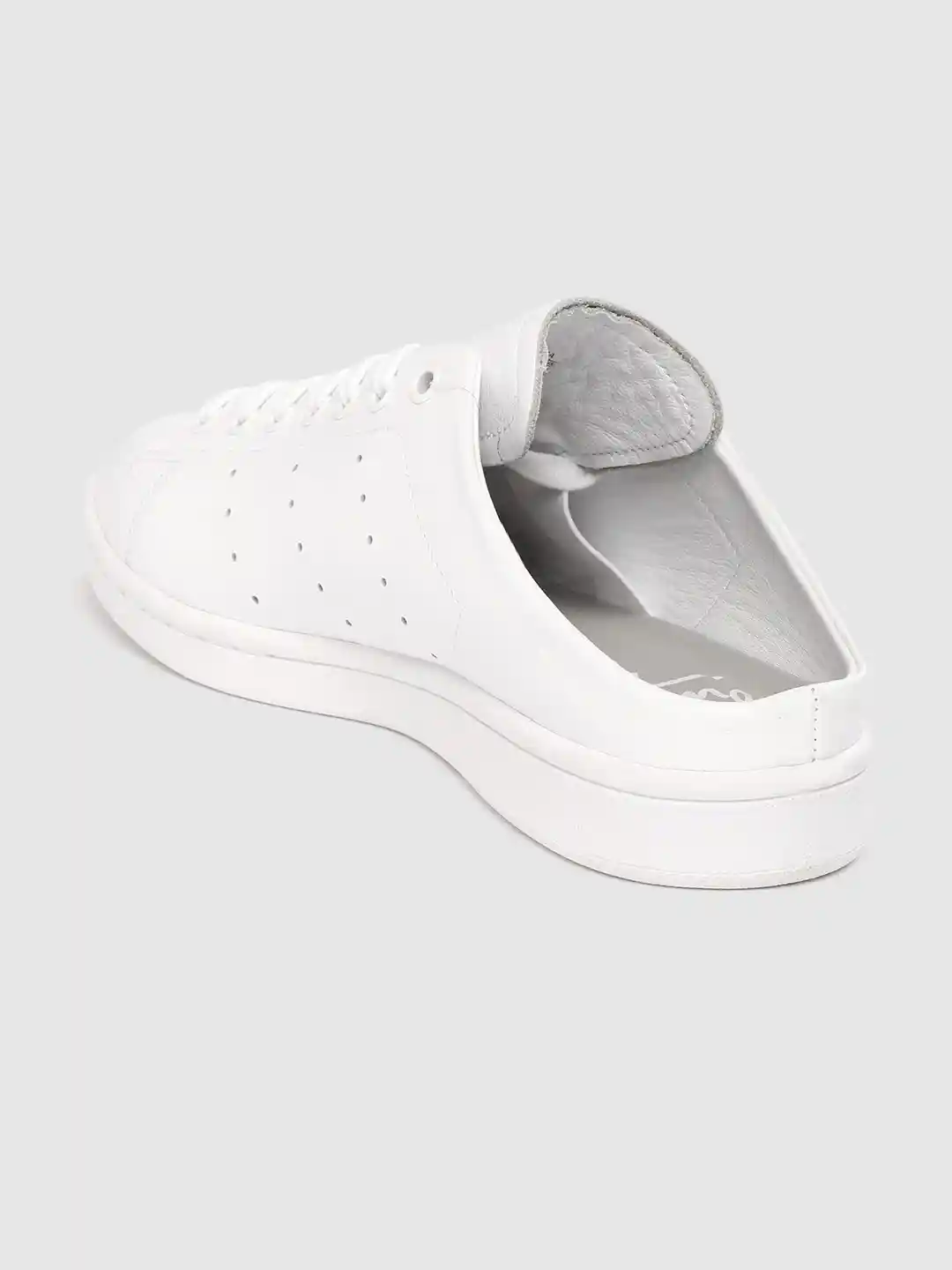 Buy ADIDAS Originals Men White Solid Stan Smith Leather Mules