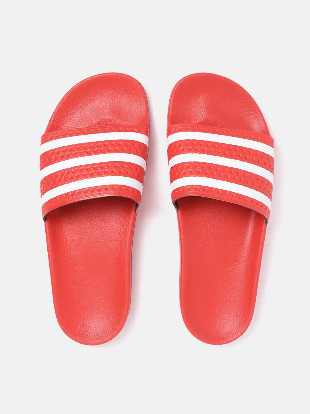 Buy ADIDAS Originals Men Red White Adilette Striped Sliders