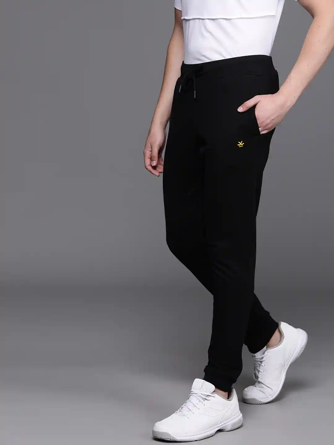 Buy WROGN Black Solid Slim Fit Joggers Track Pants for Men