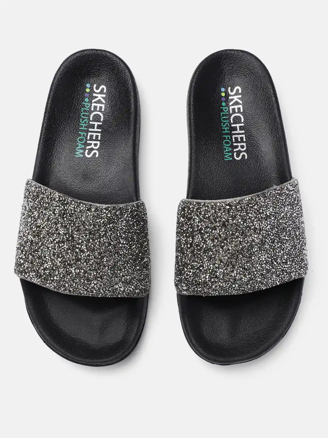 Buy Skechers Women Grey Embellished POP UPS GLAMATHON Sliders