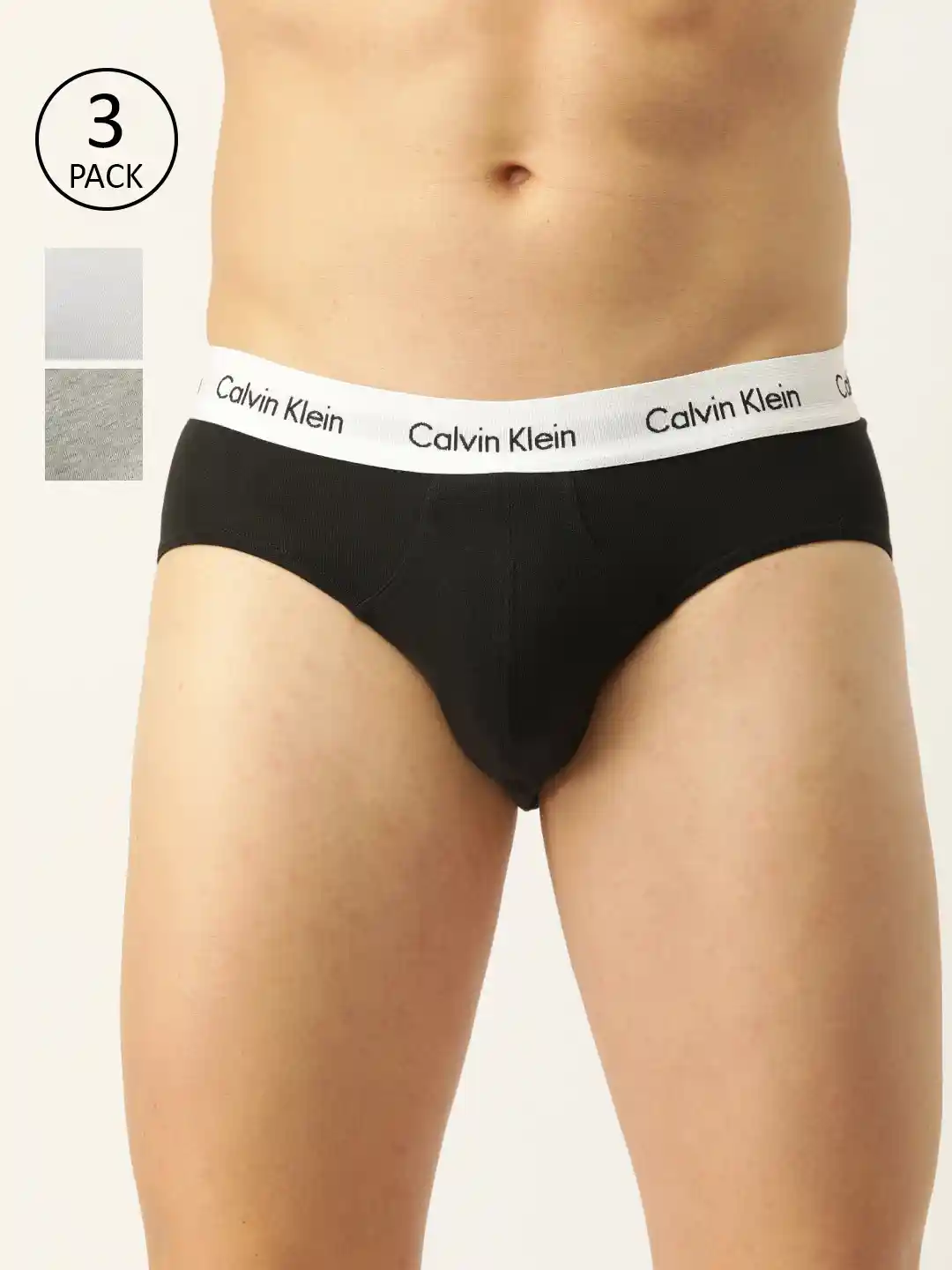 Buy Calvin Klein Underwear Set of Men's Black Solid Briefs