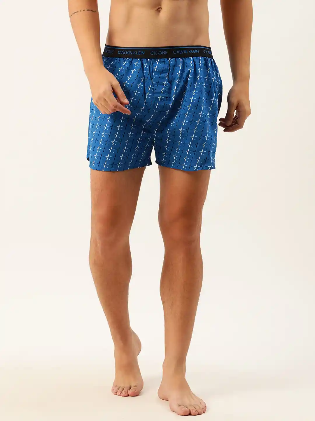 Buy Calvin Klein Underwear Men Blue White Printed Boxers