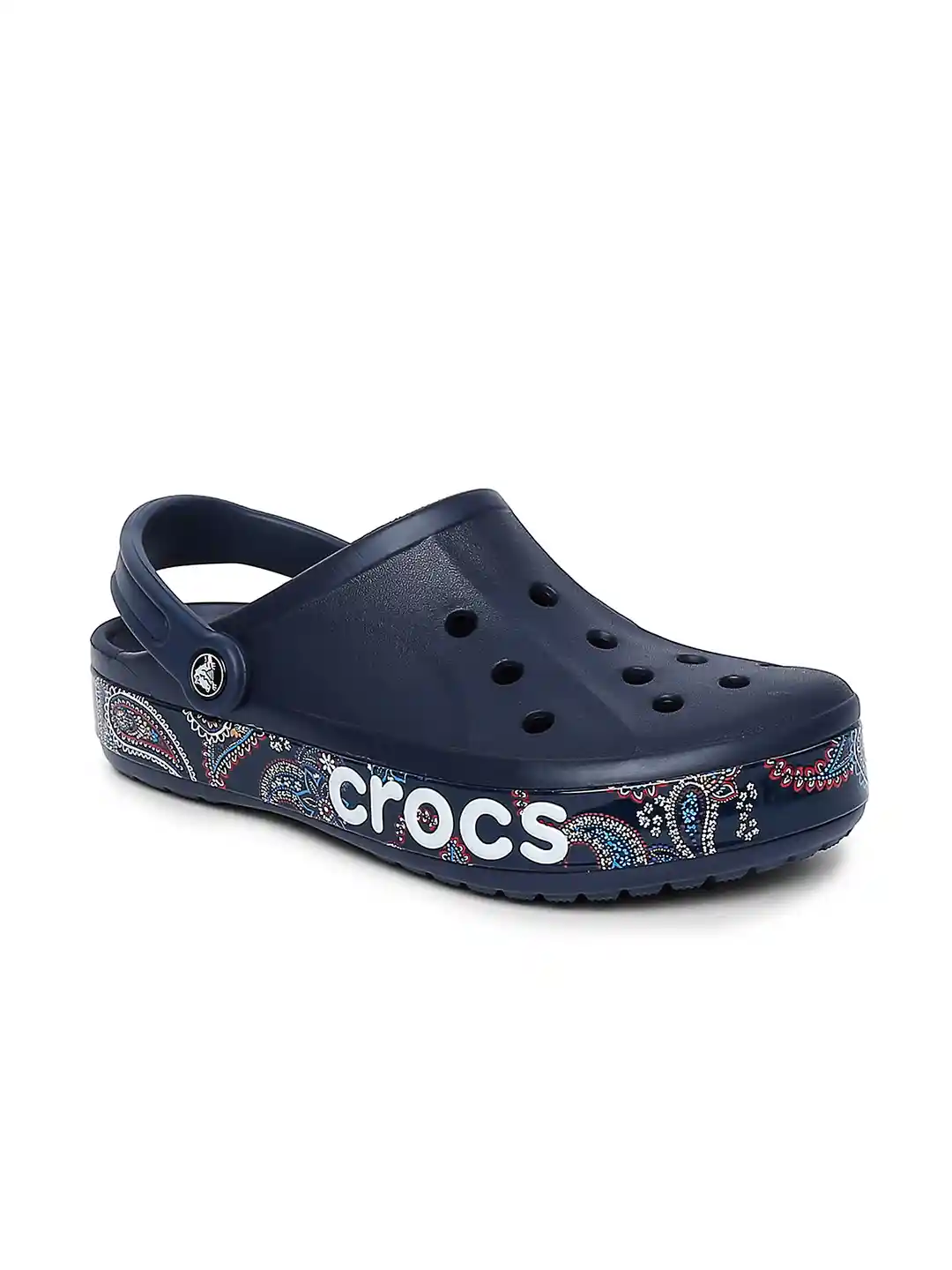Buy Crocs Unisex Navy Blue Bayaband Bandana Print Clogs Flip