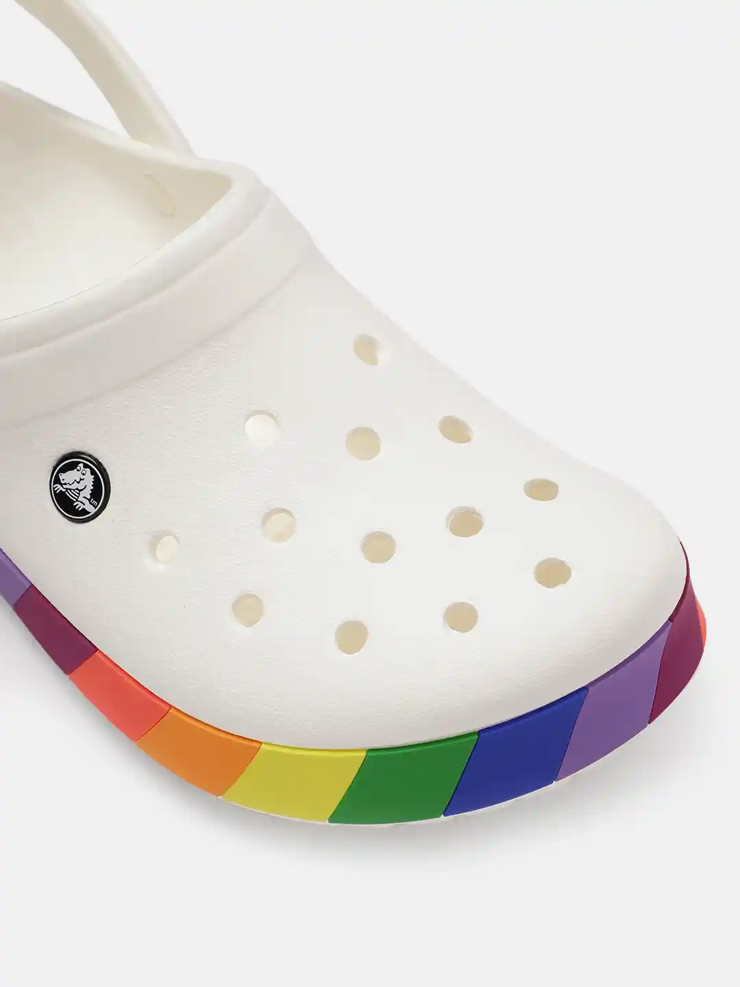 Buy Crocs Crocband Unisex White Solid Rainbow Block Clogs Flip