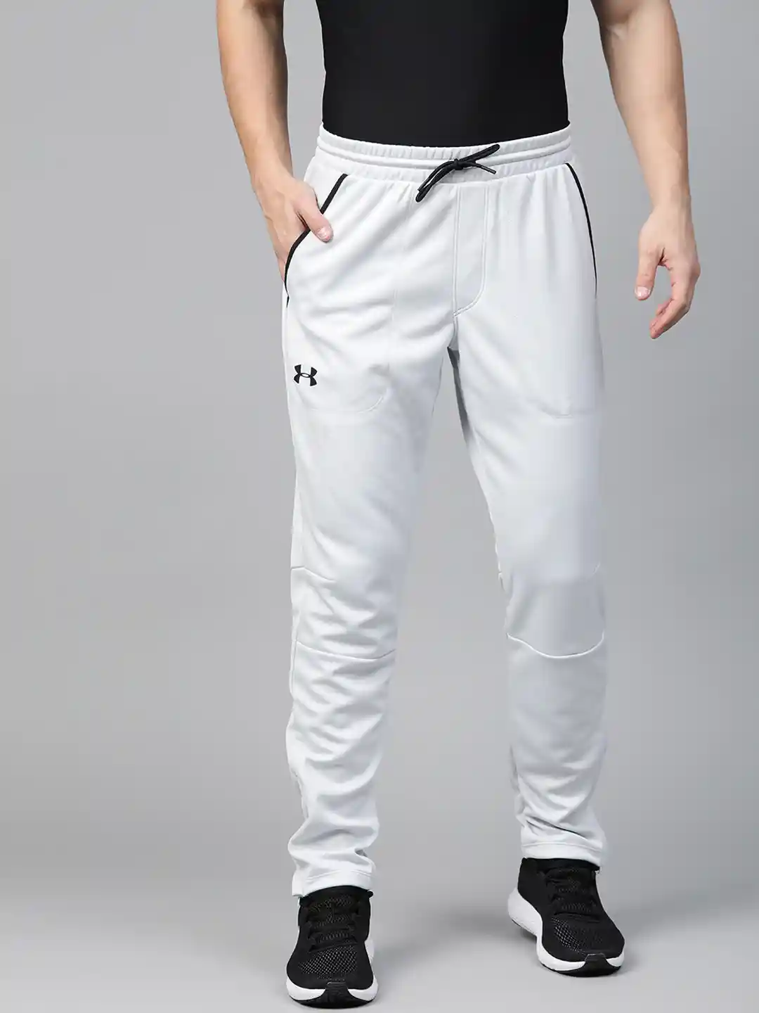 Buy UNDER ARMOUR Men Grey Solid MK-1 Warm-Up Track Pants Track
