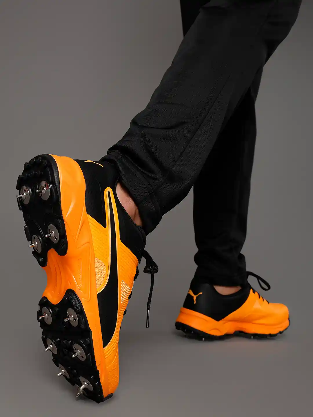 Buy Puma Men Orange Spike Cricket Shoes Sports Shoes for