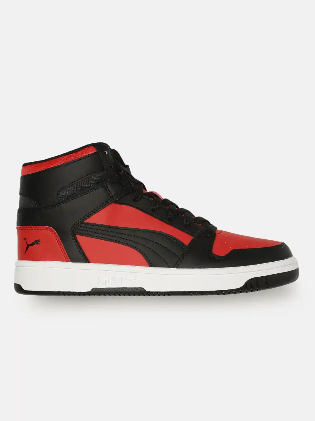 Buy Puma Unisex Red Black Rebound Lay Up Mid-Top Sneakers