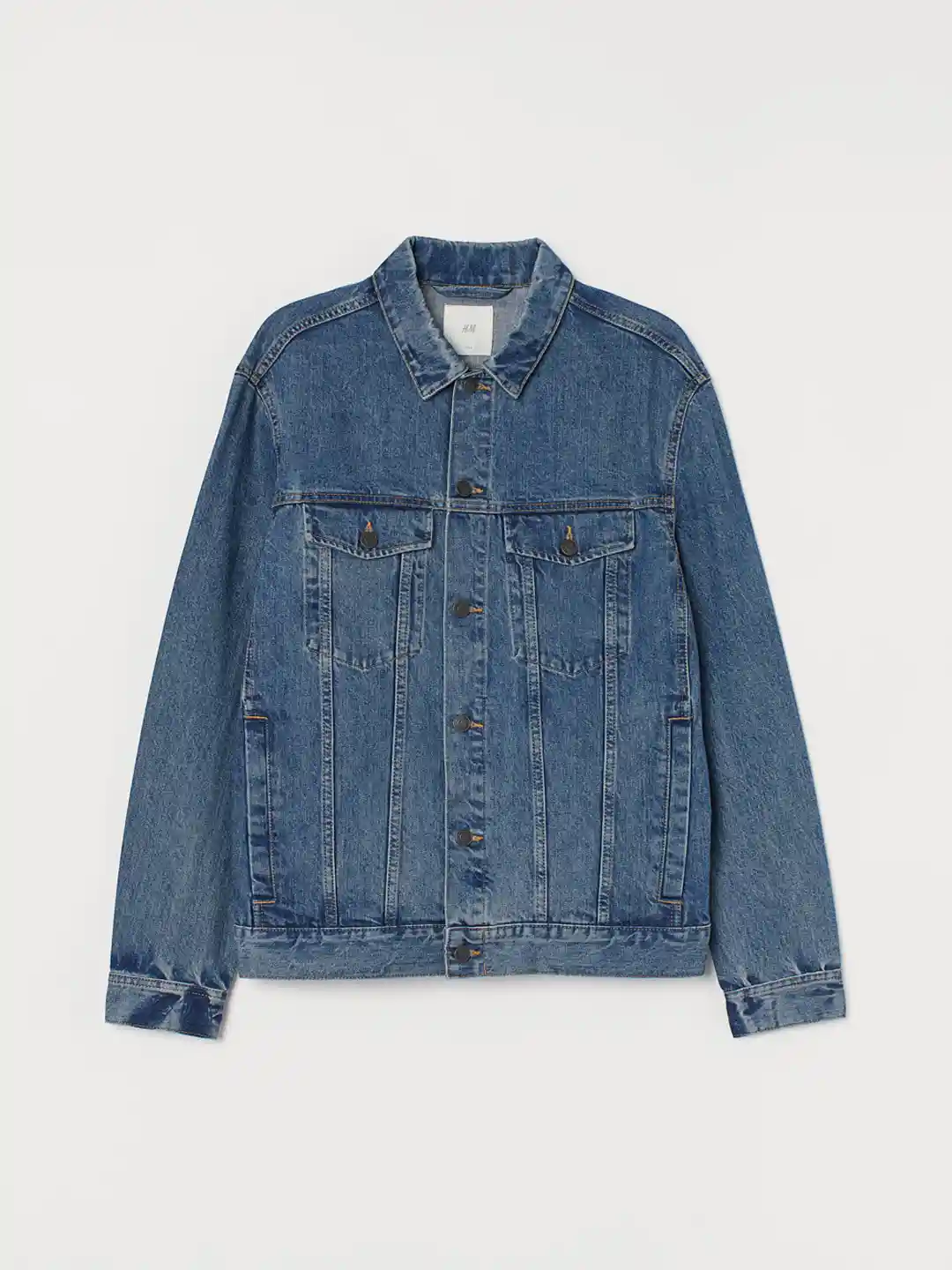 Mens Jackets Lined Denim Jacket H&m H&M Men Blue Solid Denim