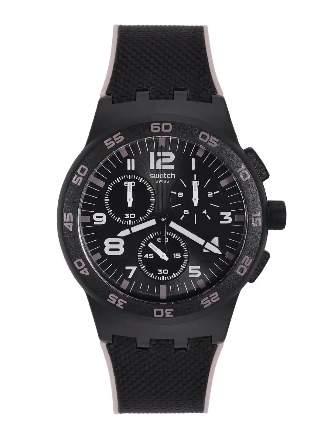 Buy Swatch Unisex Black Chronograph Swiss Made Water Resistant
