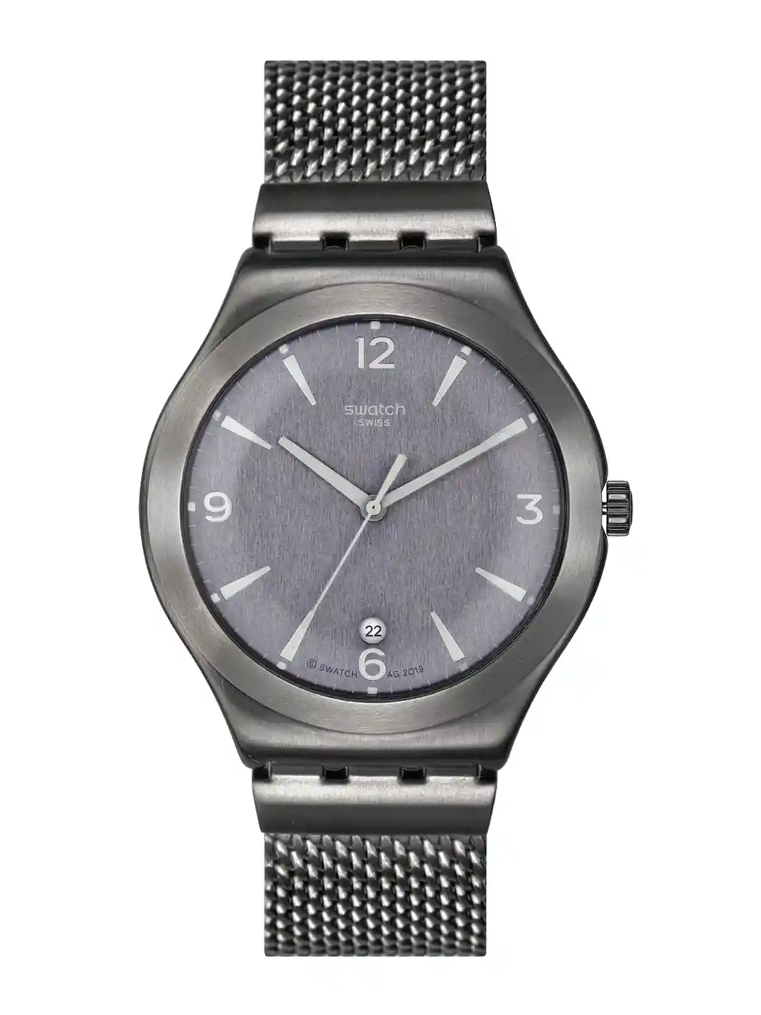 Buy Swatch Men Charcoal Grey Swiss Made Water Resistant Analogue