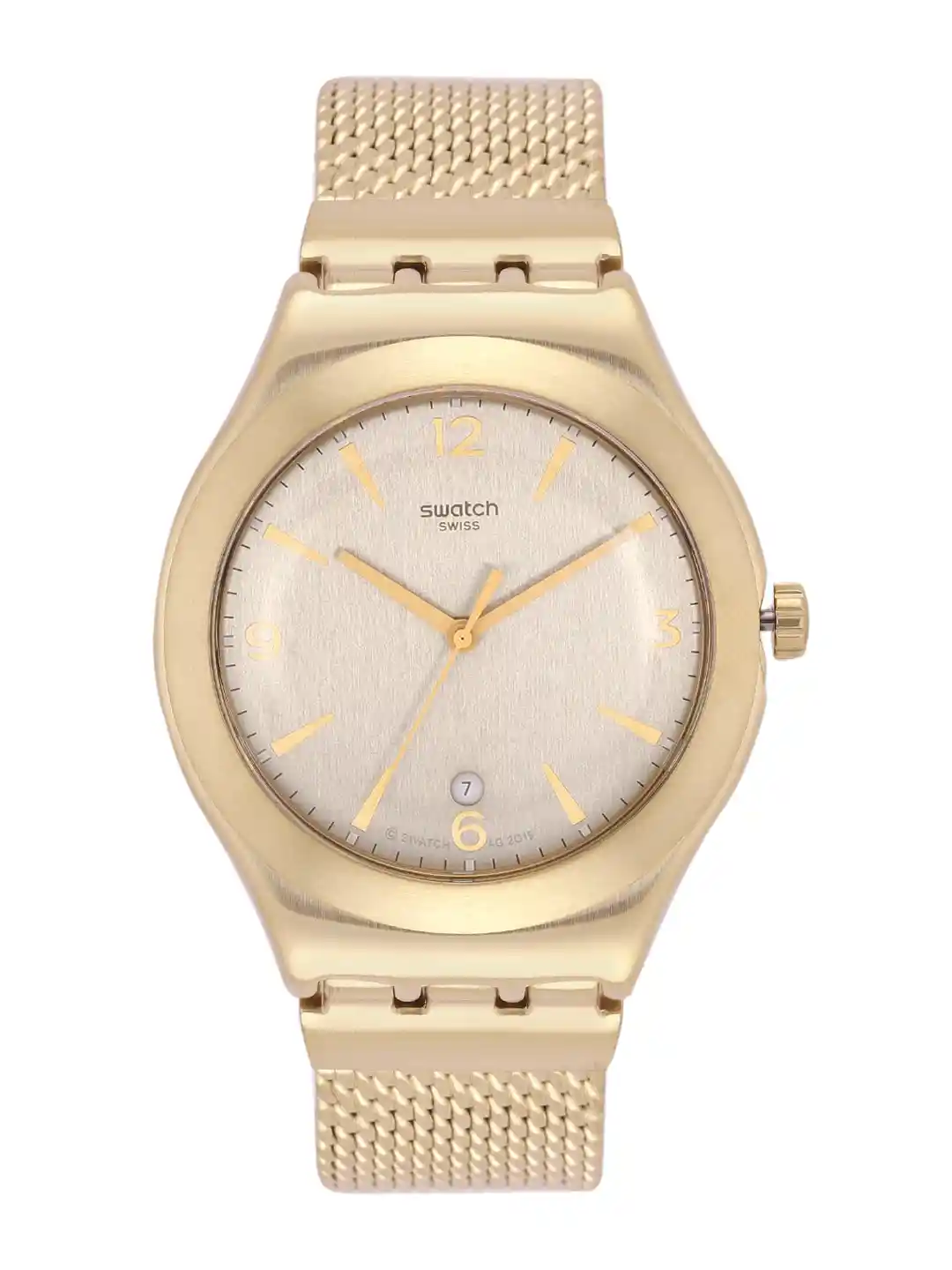 Buy Swatch Men Gold-Toned Swiss Made Water Resistant Analogue