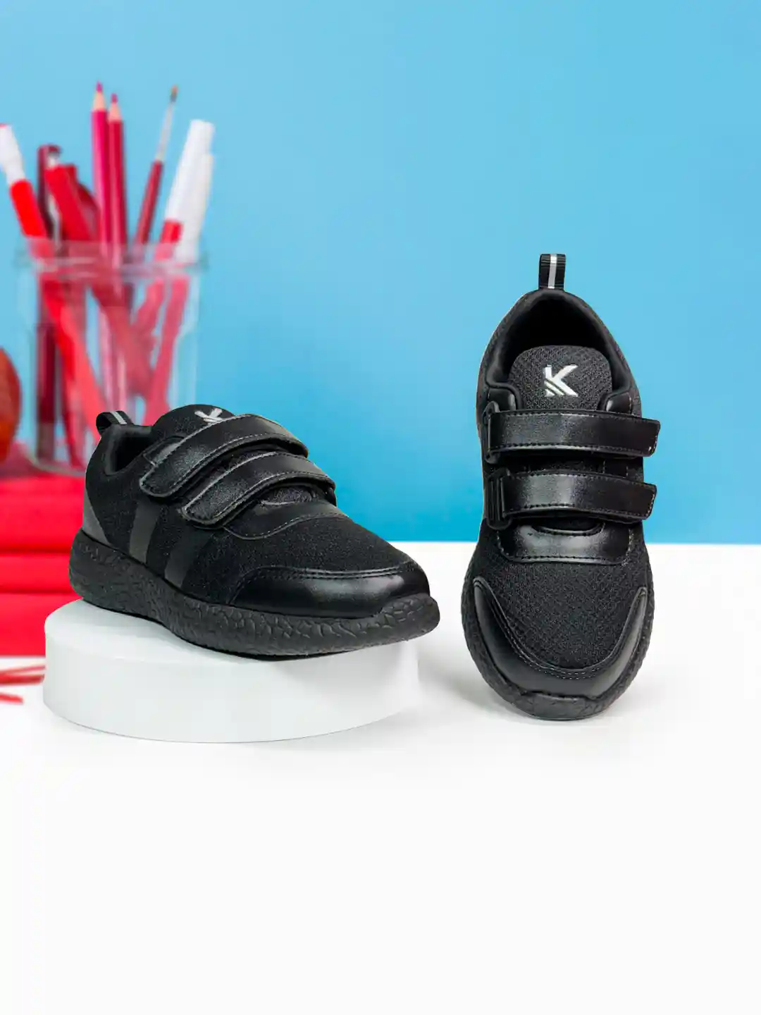 Buy KazarMax Kids Black Solid School Shoes Sports Shoes for