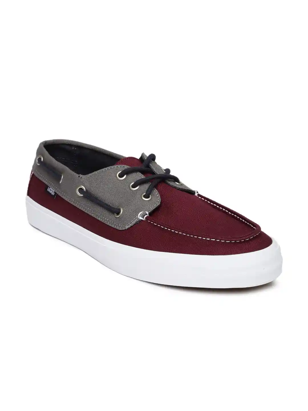 Vans Boat Shoes Mens Vans Men Maroon Grey Chauffeur SF Boat Shoes