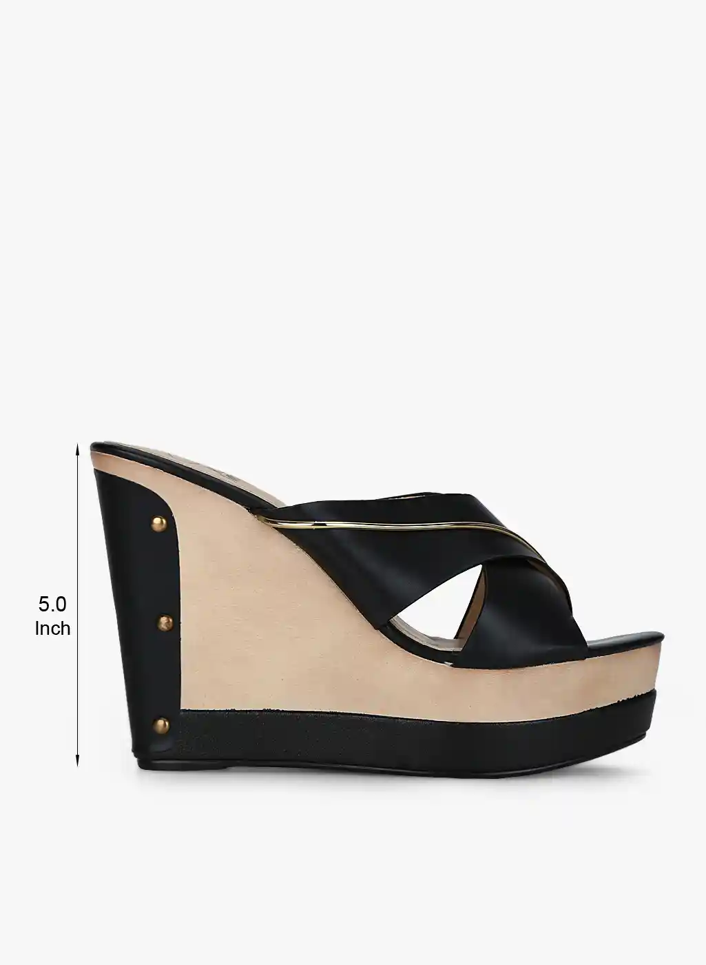 Buy KetImporta Women Black Solid Crisscross Wedges Heels for