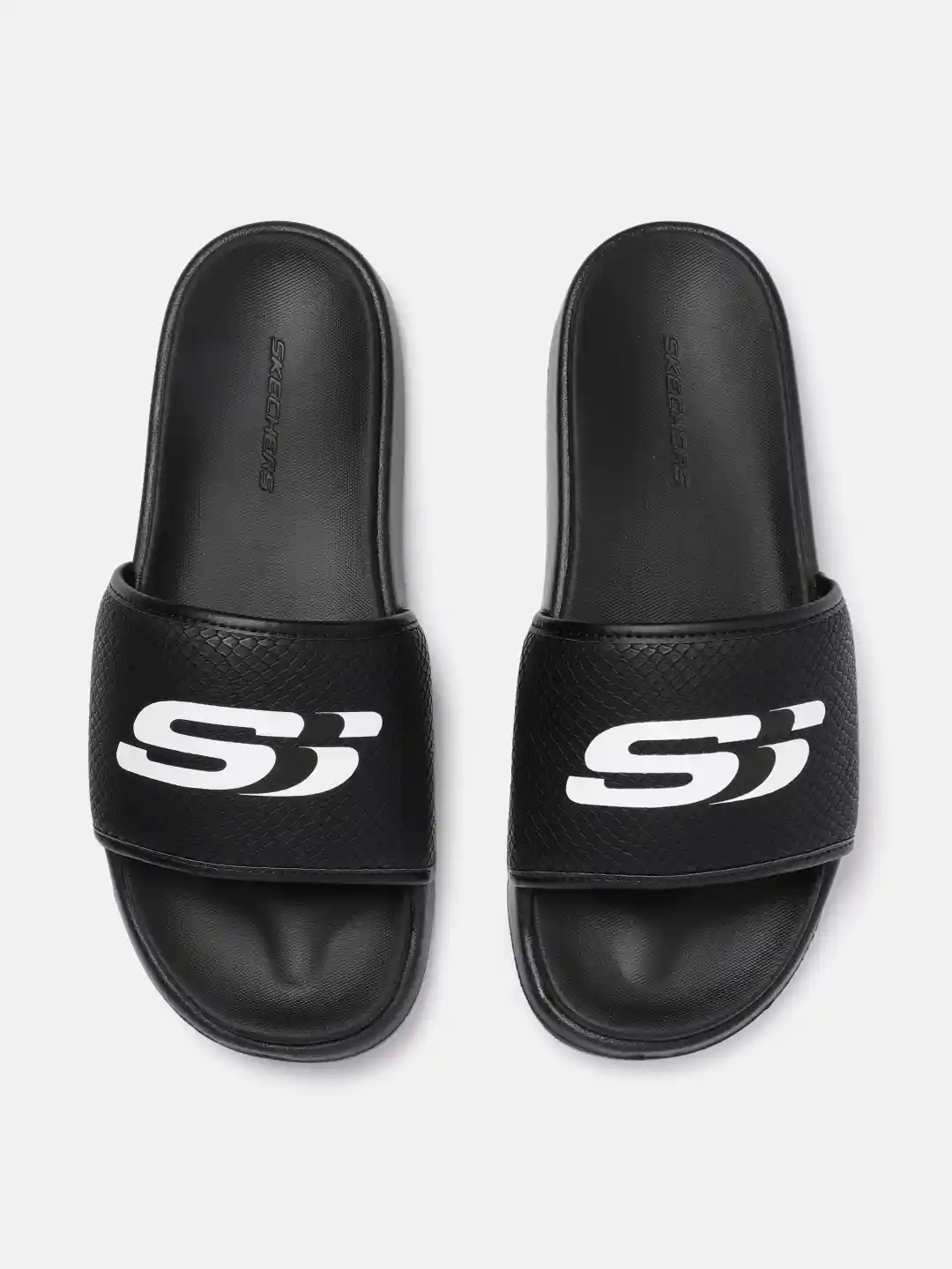 Sandal Pria Skechers Slide Sandals Skechers Men Black Printed